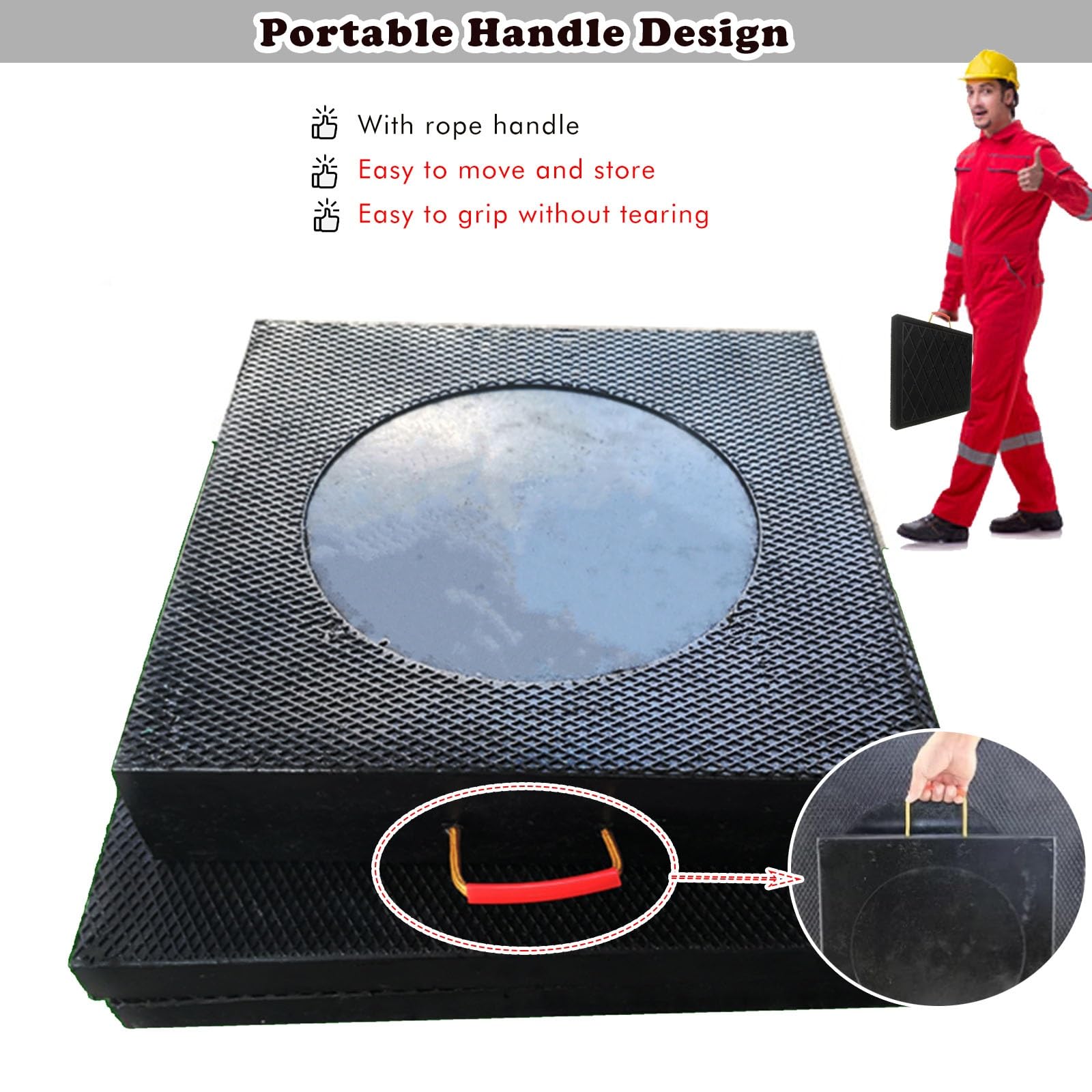 Ausleger-Pad Wagenheber Gummiauflage Jack Pads Stapelbare Auslegerplatte Für Wohnmobilstützen Und Stabilisatoren, Kran-Nivellierblöcke/Landeplattform – Für Beton(19.7x19.7x2.4/50x50x6cm)
