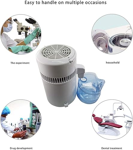 Miniatura 5 de Purificador de agua de 1.1 galón4 l puro destilador de agua de acero inoxidable Destilación interior de agua purificador de agua filtro Destilador