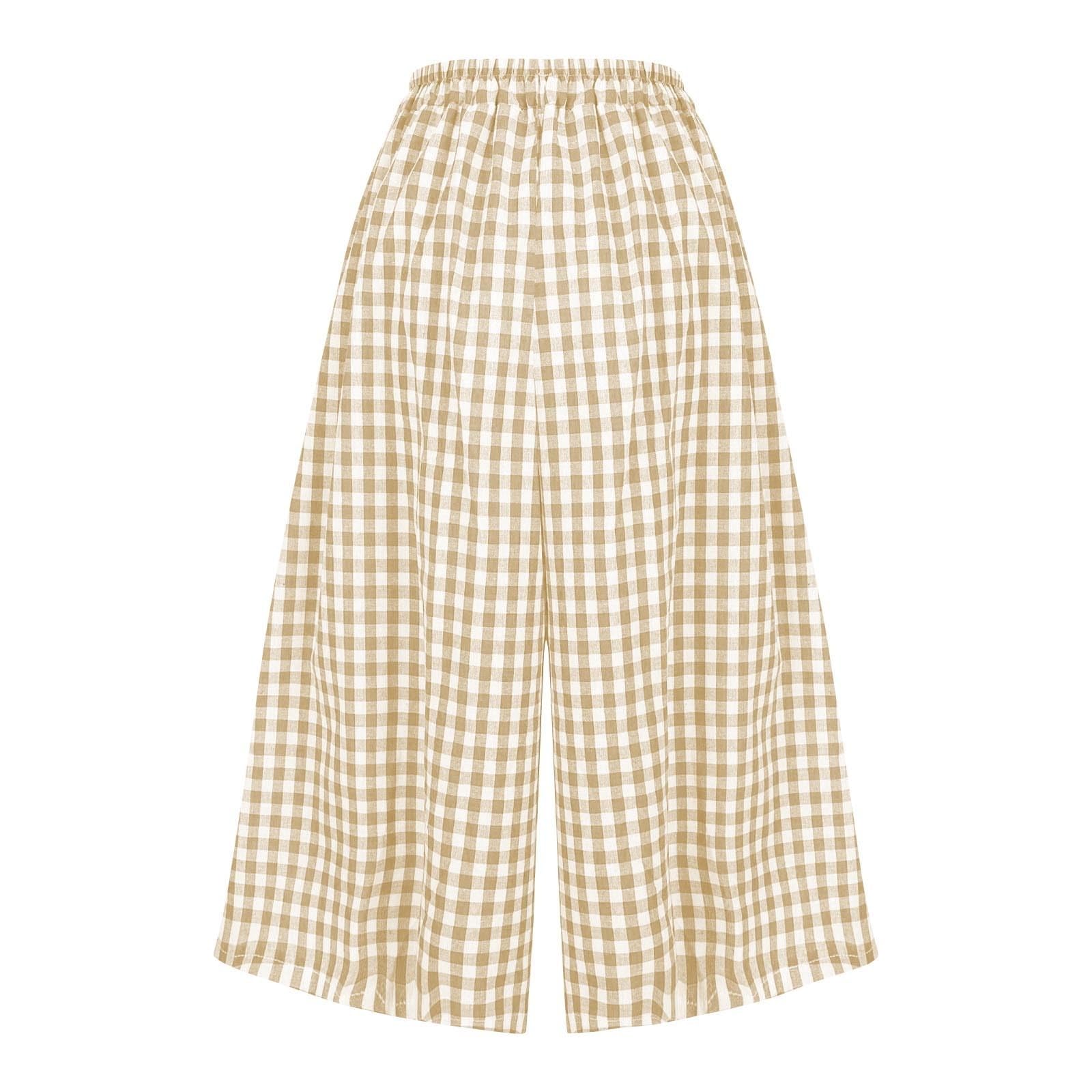 Generisch Pantalon Palazzo à jambes larges pour femme - Jupe d'été - Pantalon sarouel avec poches - Taille haute - Confortable - Léger et aéré - Pantalon de loisirs long élégant pour les loisirs, la