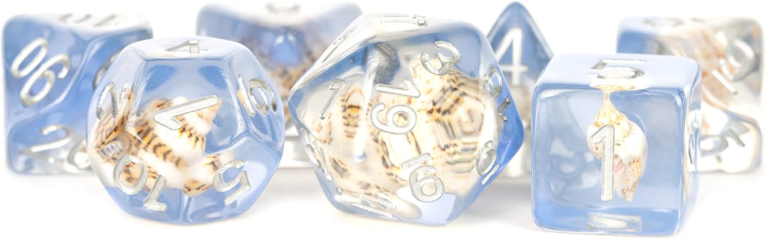 16mm Resin Poly Dice Set - Sea Conch (7)
