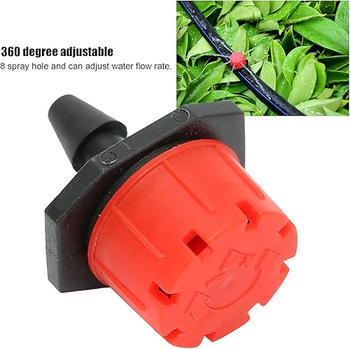Miniatura 2 de Jadeshay Boquilla de riego por goteo ajustable de 14 pulgadas, rociadores de agua roja de 360 para jardín, césped y sistema de riego de plantas en