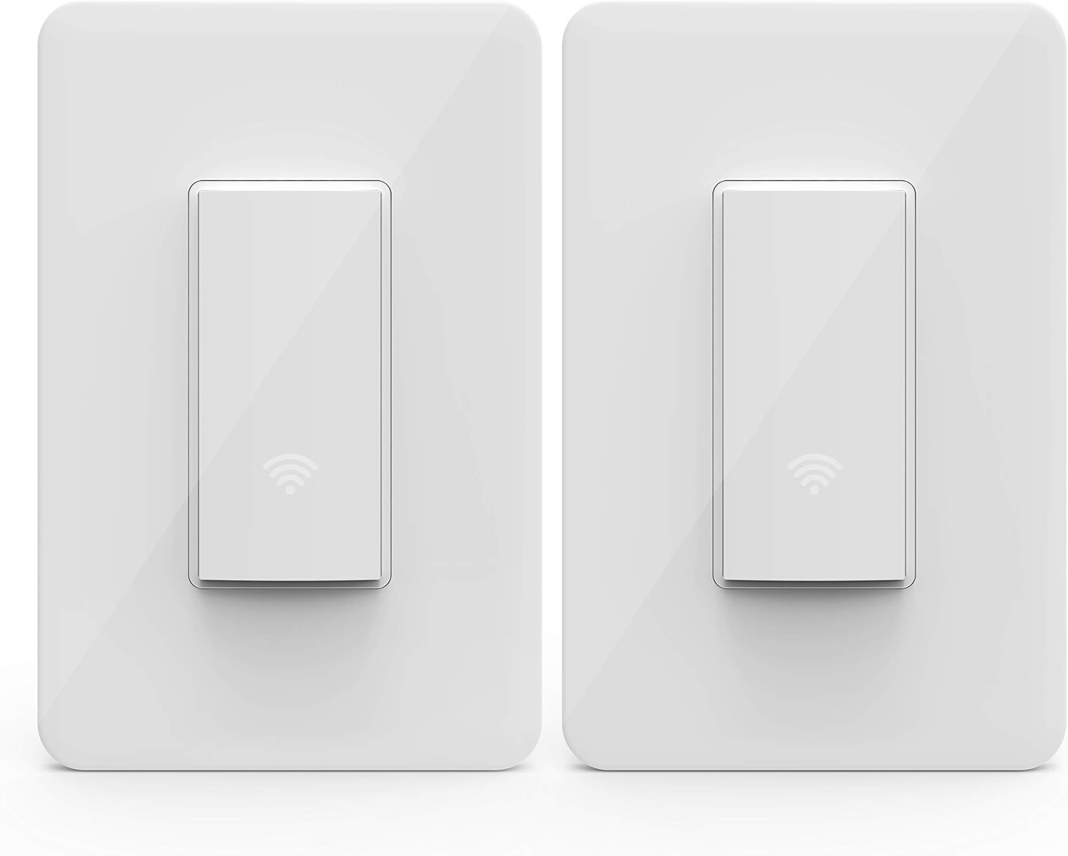 KMC Smart Wi-Fi Light Switch (2 Pack), Wireless Smart Lighting Control, No Hub Required, Single Pole, Requires Neutral Wire, Compatible with Alexa and Google Assistant