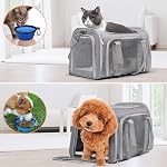 Pet Carrier Airline Approved,Soft Sided Cat Carrier New Upgraded Small Dog Carrier with Lockable Zippers,Breathable Pet Carrier,Dog Carrier for Small Medium Cats Puppies up to 15 Lbs with Folding Bowl