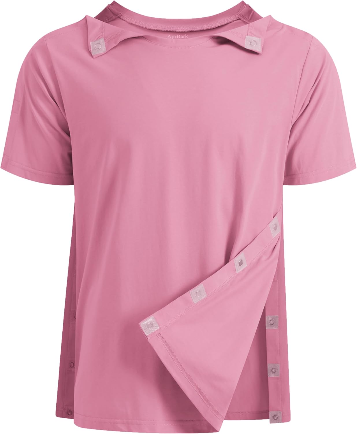 Post Shoulder Surgery Recovery Shirt with Magnetic Buttons for Women Crew Neck Tear Away Shirts for Shoulder Surgery for Men