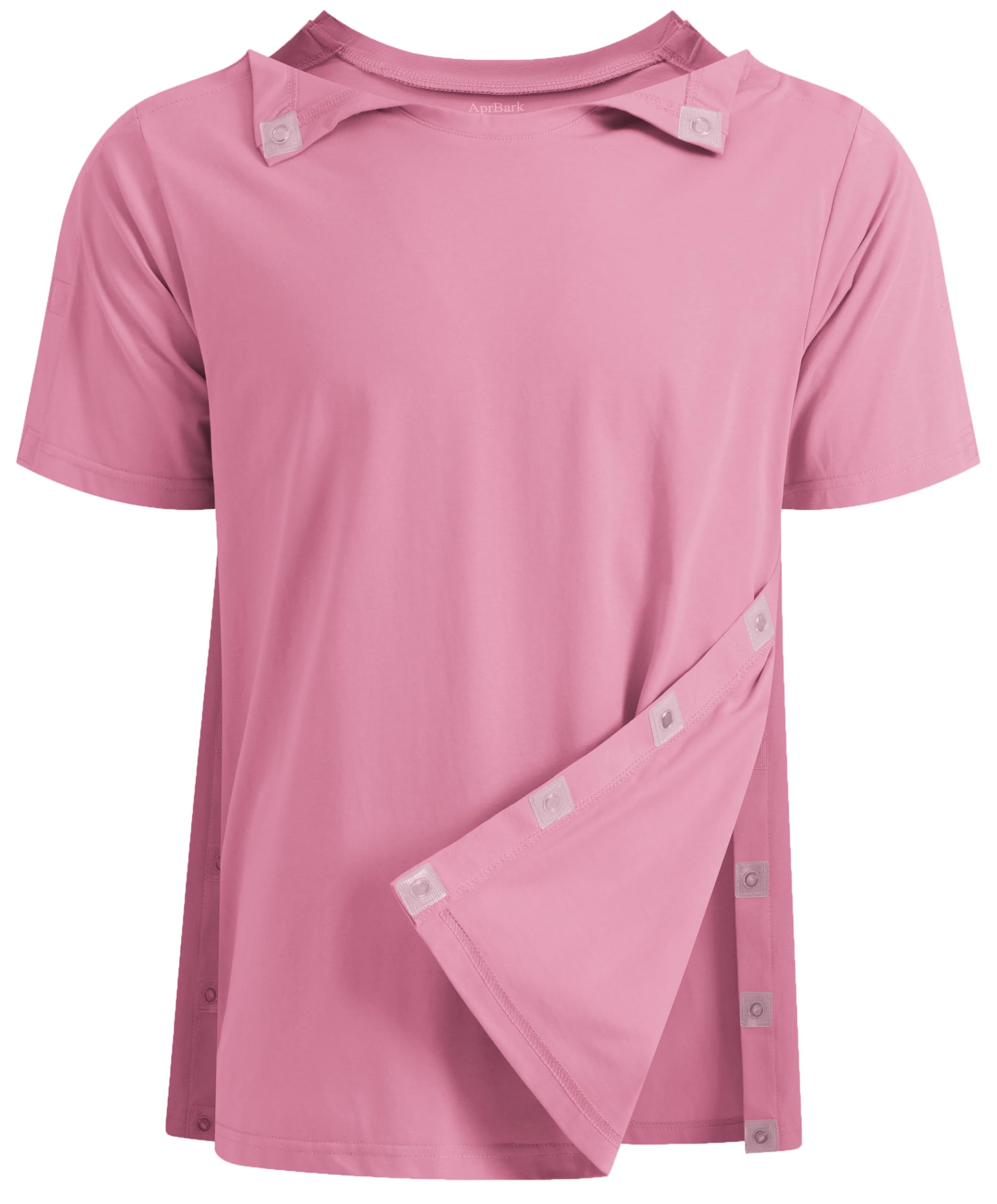 Post Shoulder Surgery Recovery Shirt with Magnetic Buttons for Women Crew Neck Tear Away Shirts for Shoulder Surgery for Men