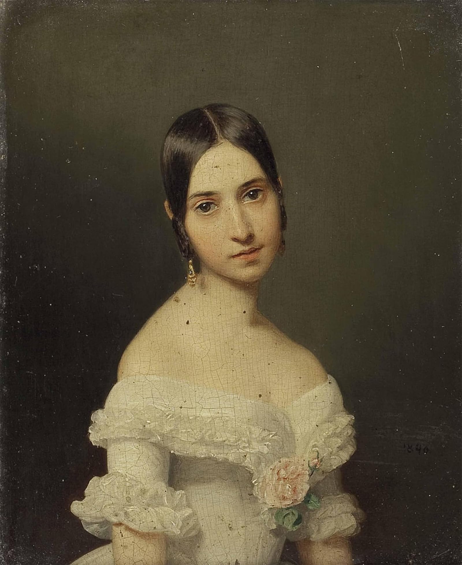 RZHRHJES Vintage Wall Art Picture on Canvas Wall Art Poster Portrait of a Girl by Ferdinand Georg Waldmuller Canvas Poster for Office Decor 60x90cm