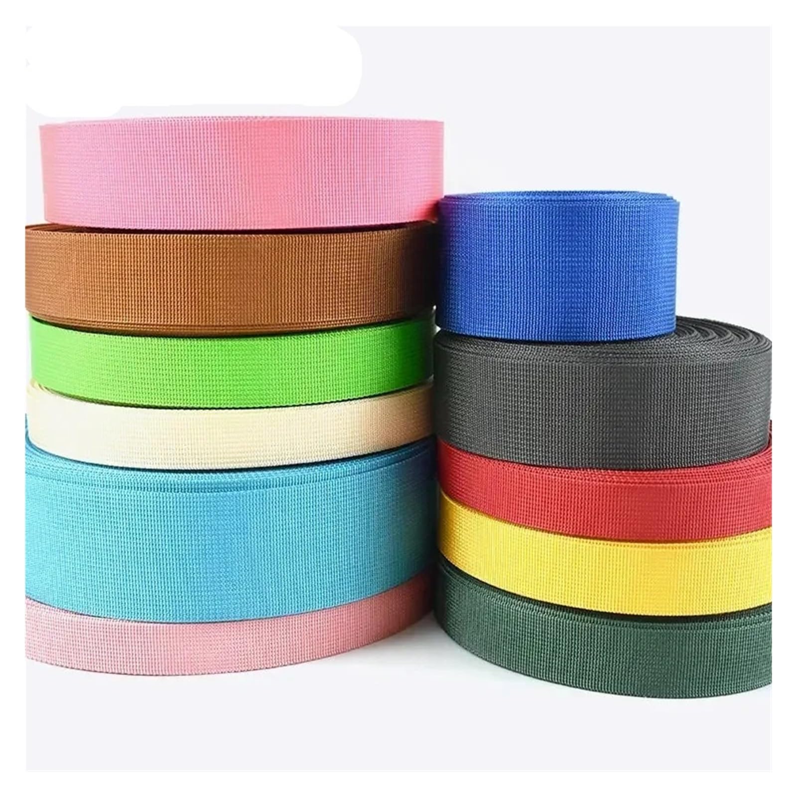 nylonowe taśmy, Taśma parciana nylonowa wielokolorowa o długości 5 metrów 25-50mm do szycia pasów, klamer pasków(Grassgreen,25mm)