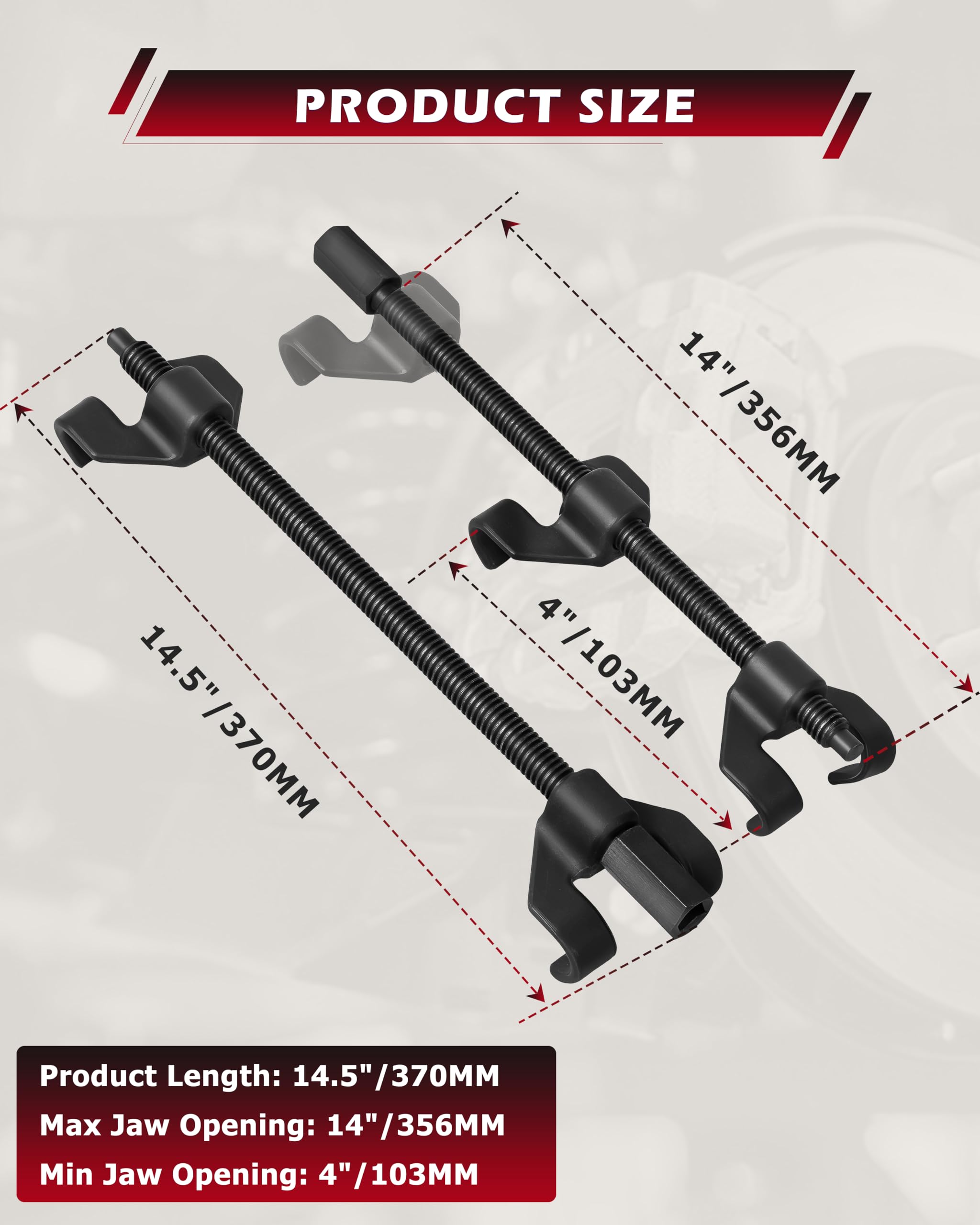 DAYUAN Conjunto de Tensor de Resorte Profesional de 2 Piezas Juego de Tensor Ajuste de Resorte Tensor de Descenso Juego de 4 Garras de hasta 380 mm para Bajar el chasis de los resortes