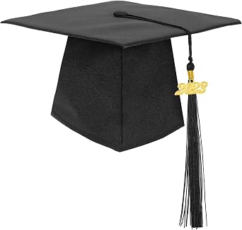 Black Graduation Cap with Tassel 2023/2024 for High School & Bachelor
