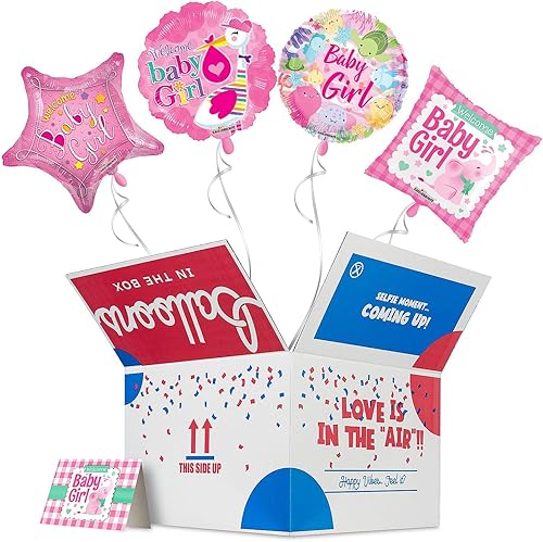 Ramo de globos inflados para revelación de género (4)  Regalos para niñas para anuncio de bebé y grandes ideas de revelación de género, ramo de