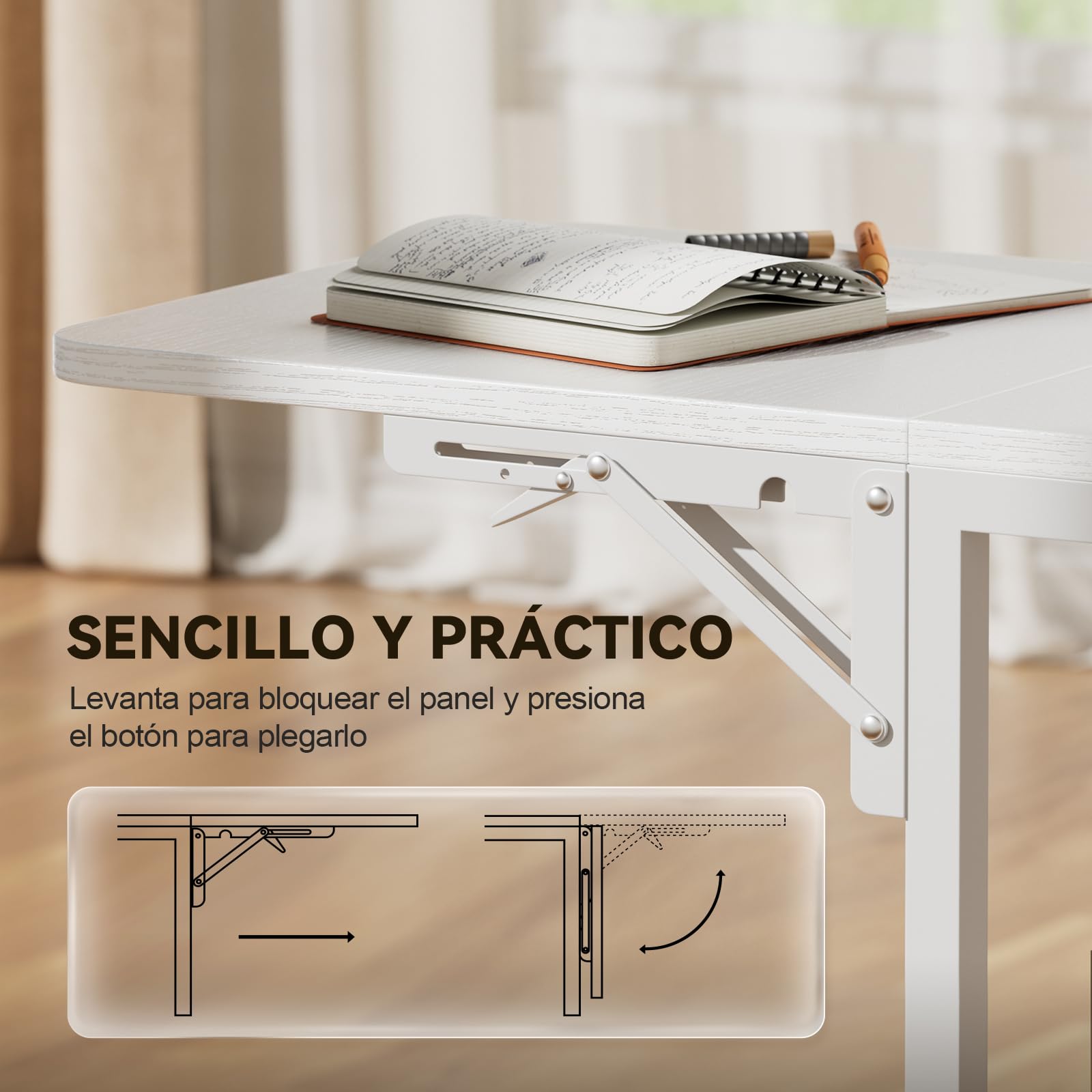 SOLAVERO Escritorio Esquinero con Bandeja Plegable, 140 x 50 cm Escritorio Gaming en L con Enchufes & USB-C, Mesa Ordenador con Cajones de Tela, Mesa Oficina con Soporte para Monitor, Blanco