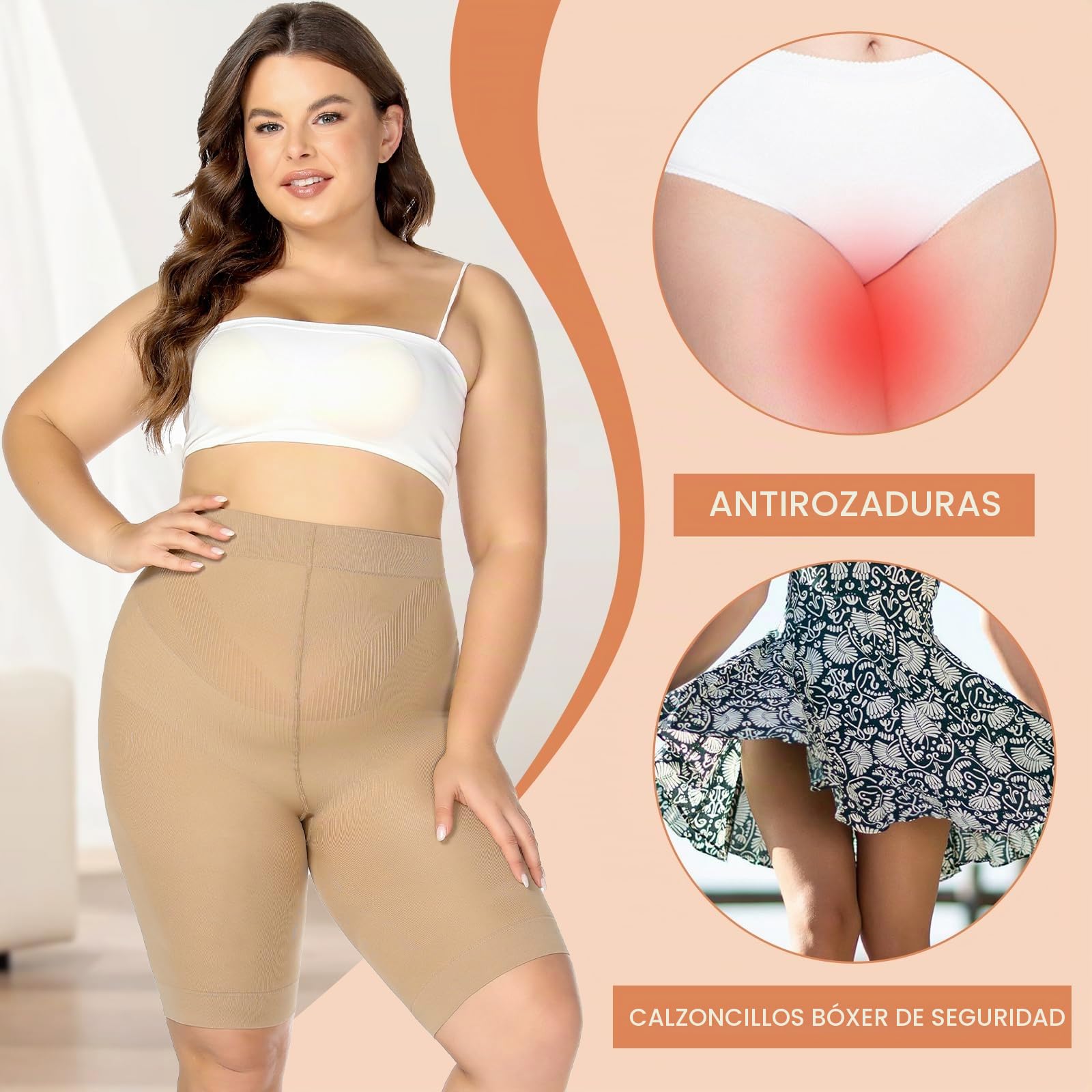 MANZI Pantalones cortos antirozaduras para mujer, ropa interior, pantalones cortos de seguridad, 3 unidades