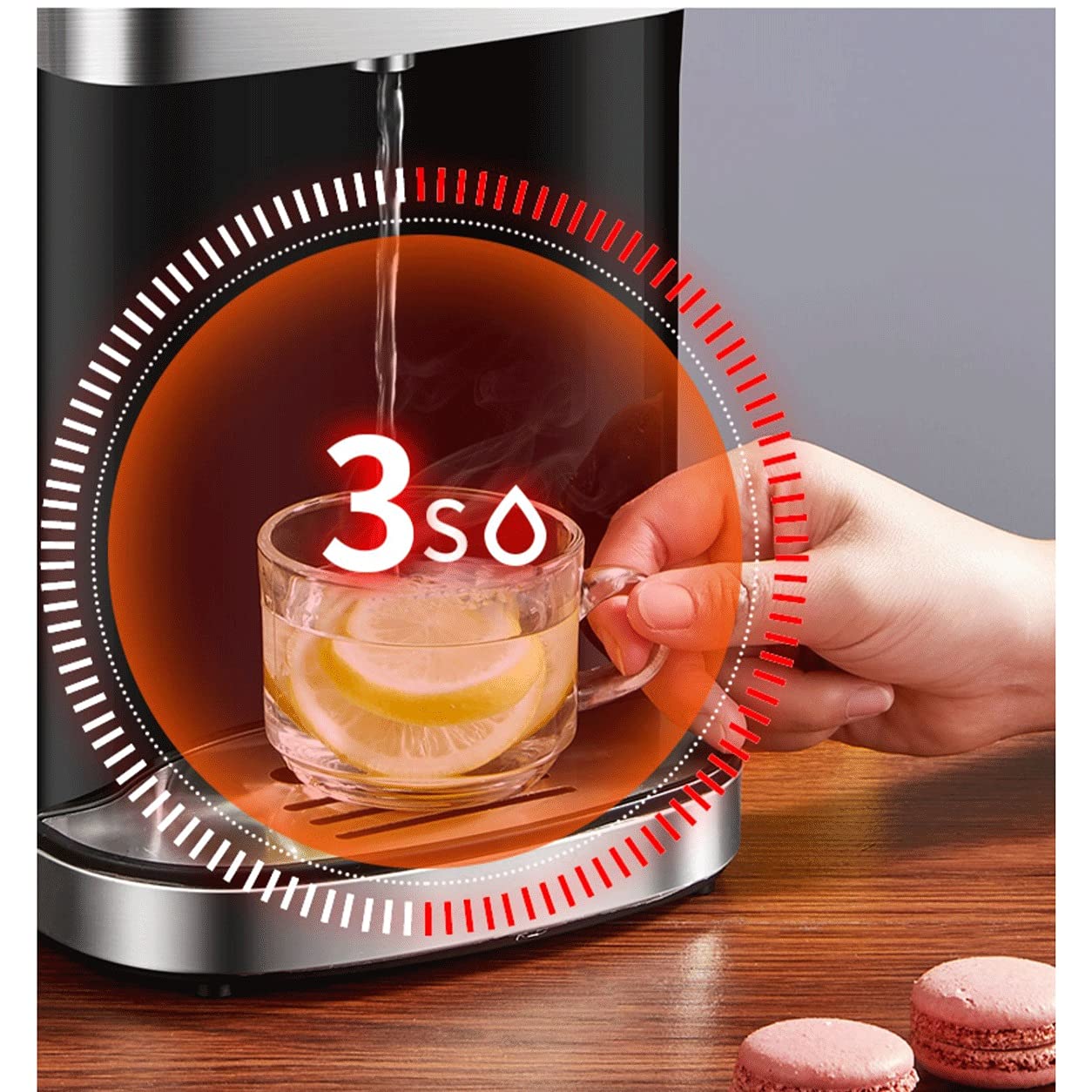 Dispenser per refrigeratore d'Acqua, Filtro a Calore istantaneo e Design con Blocco Bambini, Calore per Piccole Famiglie, purificazione Automatica, Bevande, Cucina per Ufficio, Fun