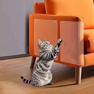 U-LIAN 12 Pack Anti Scratch Furniture Protector Couch Protector for Cats Couch Corner Scratch Furniture Protector Cat Tape Gift Scratching Deterrent Plastic Covers for Sofa Training 17" L x 12" W