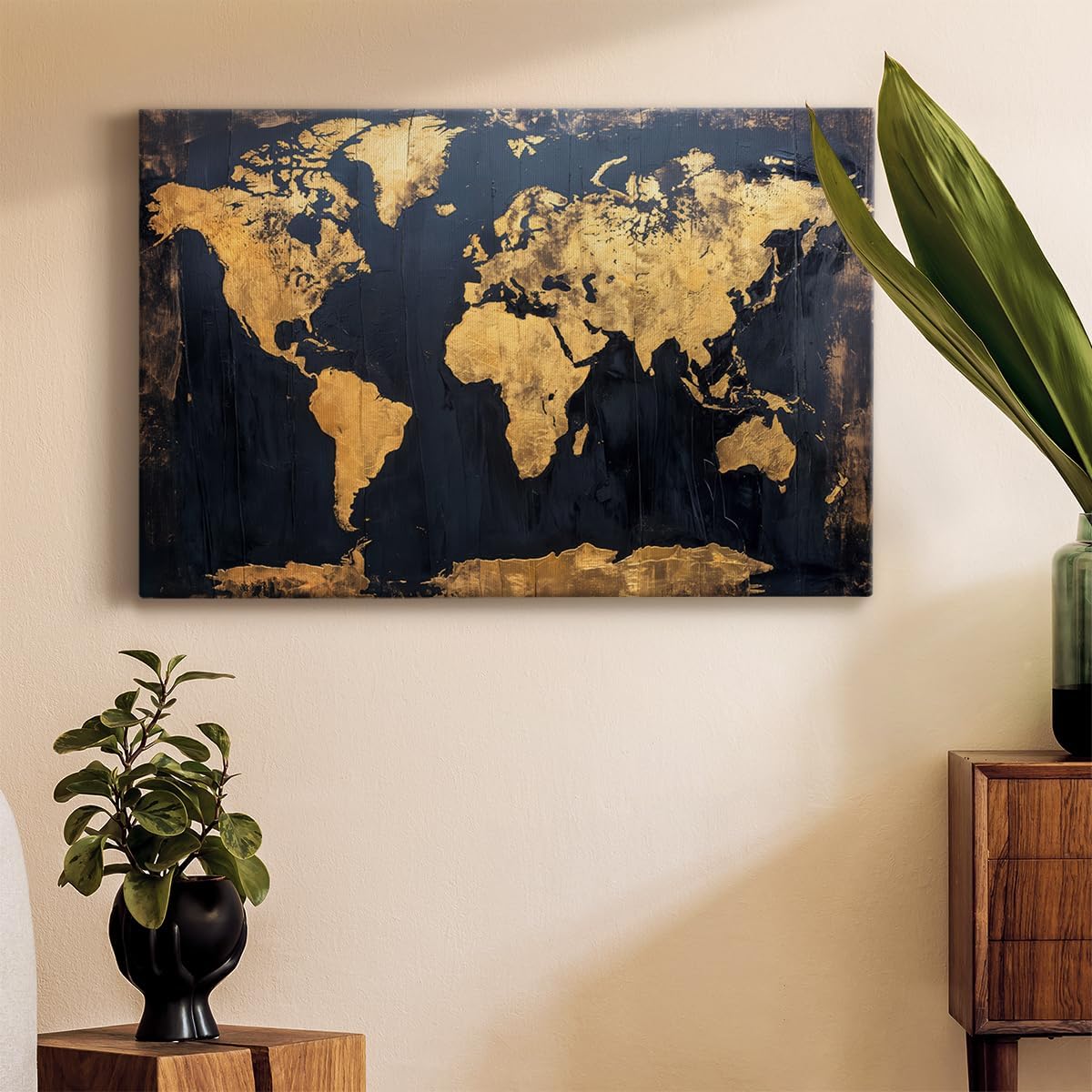 Renditions Gallery Historical Wall Art Prints for Home Dark & Gold World Map Wall Hanging Decorations for Bedroom Office Drawingroom - 24" X 36" LT572 image 4