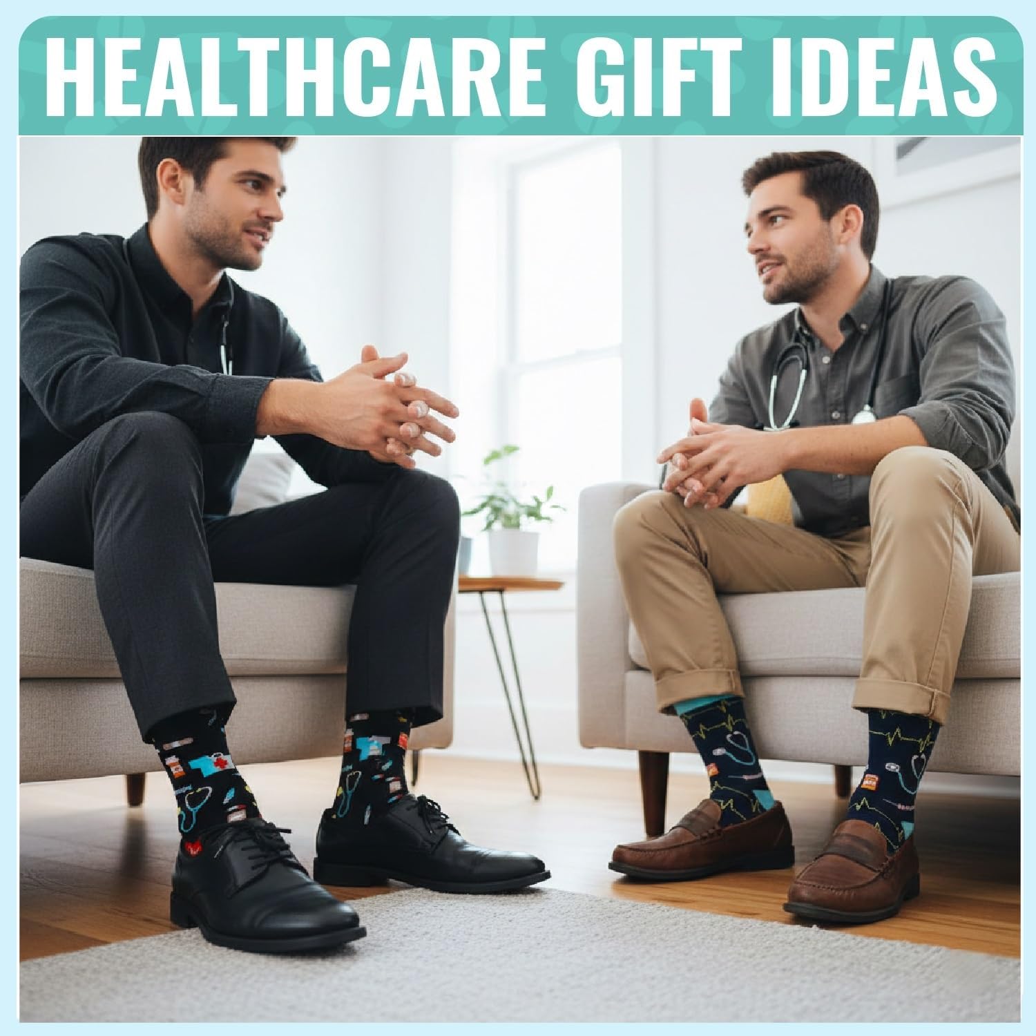 HAPPYPOP Funny Socks Gift for Men - Medical Worker Gifts Sneaker Bigfoot Vegan Nurse Socks