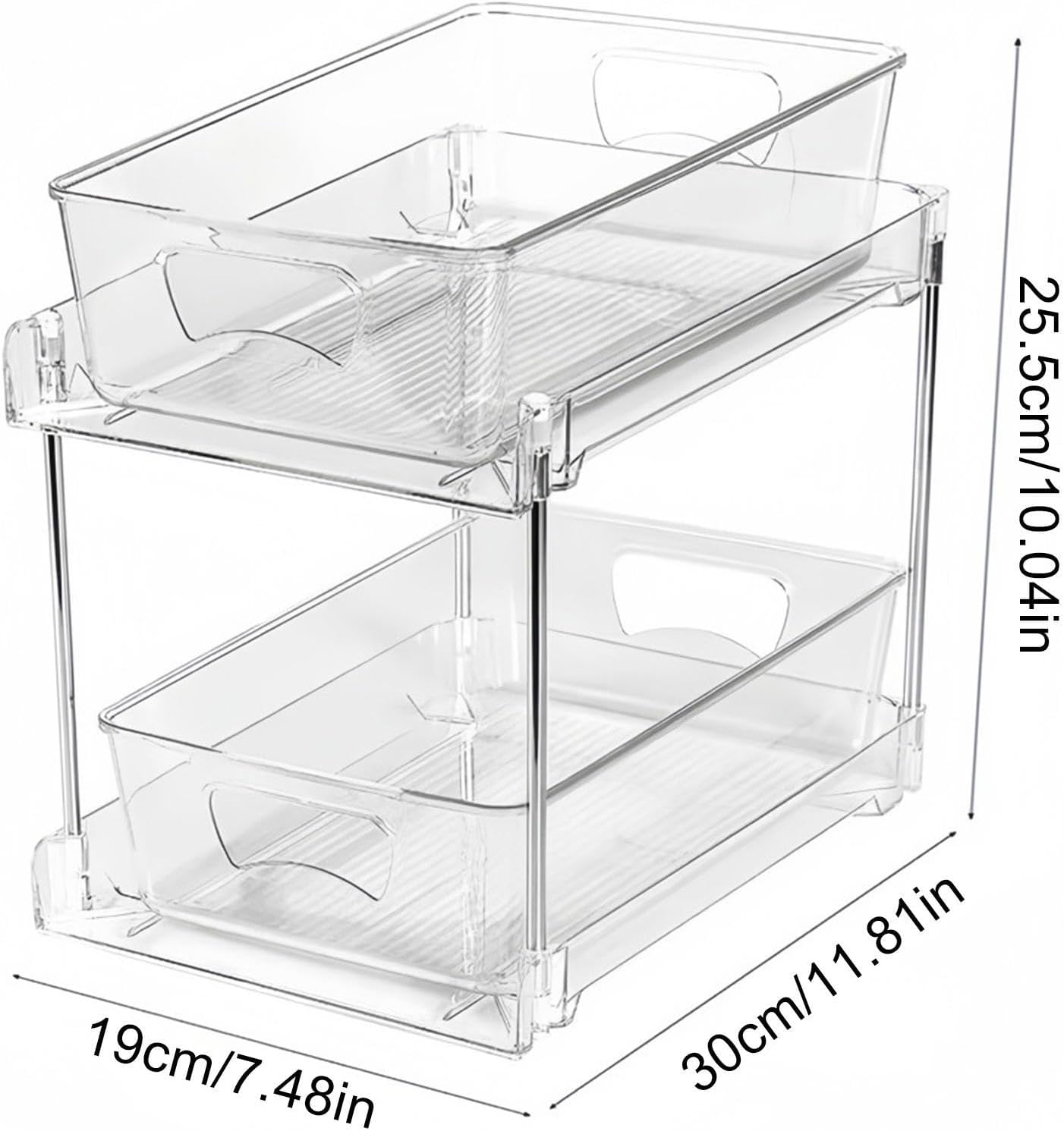Under Sink Organizer - 2 Tier Bathroom Storage Drawer Pull Out Drawer Sliding Shelf Under Sink - for Laundry, Pantry, Vanity, Office, Home, Apartment, Your