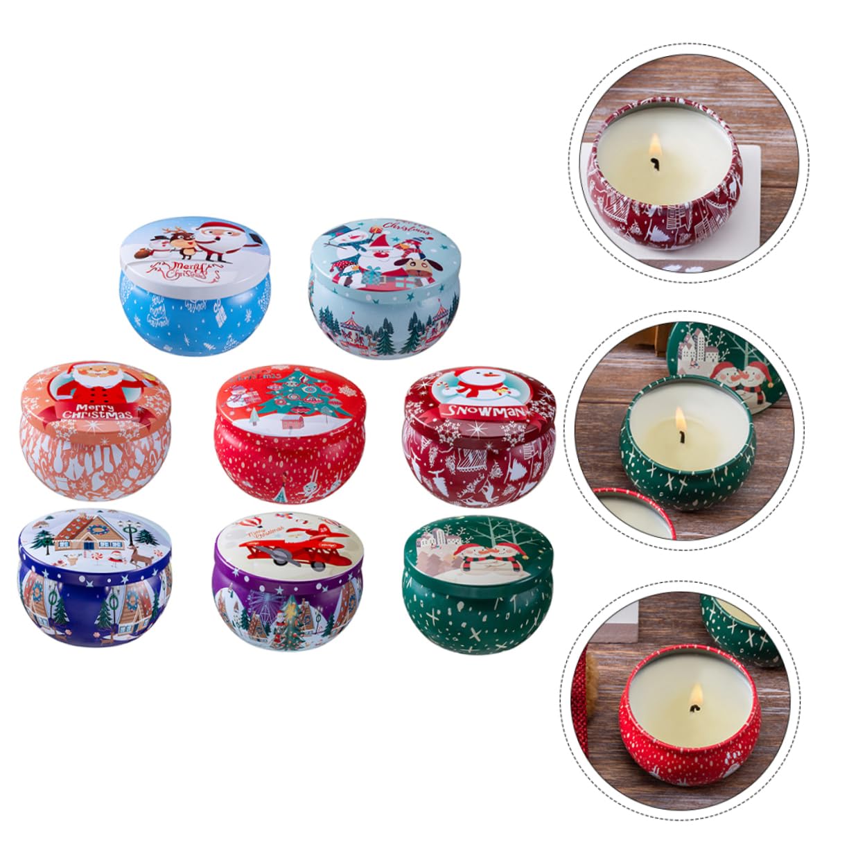 Holibanna 8stücke Pack Weihnachtliche Duftkerzen Aromatherapiekerzen Duftwachskerzen Weihnachtsduftkerzen Weihnachtsschmuck