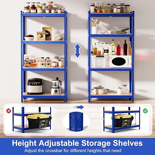 Miniatura 5 de ERGOMASTER Estantes de almacenamiento de metal para garaje, estantería de garaje con 4 estantes ajustables y resistentes para despensa del almacén