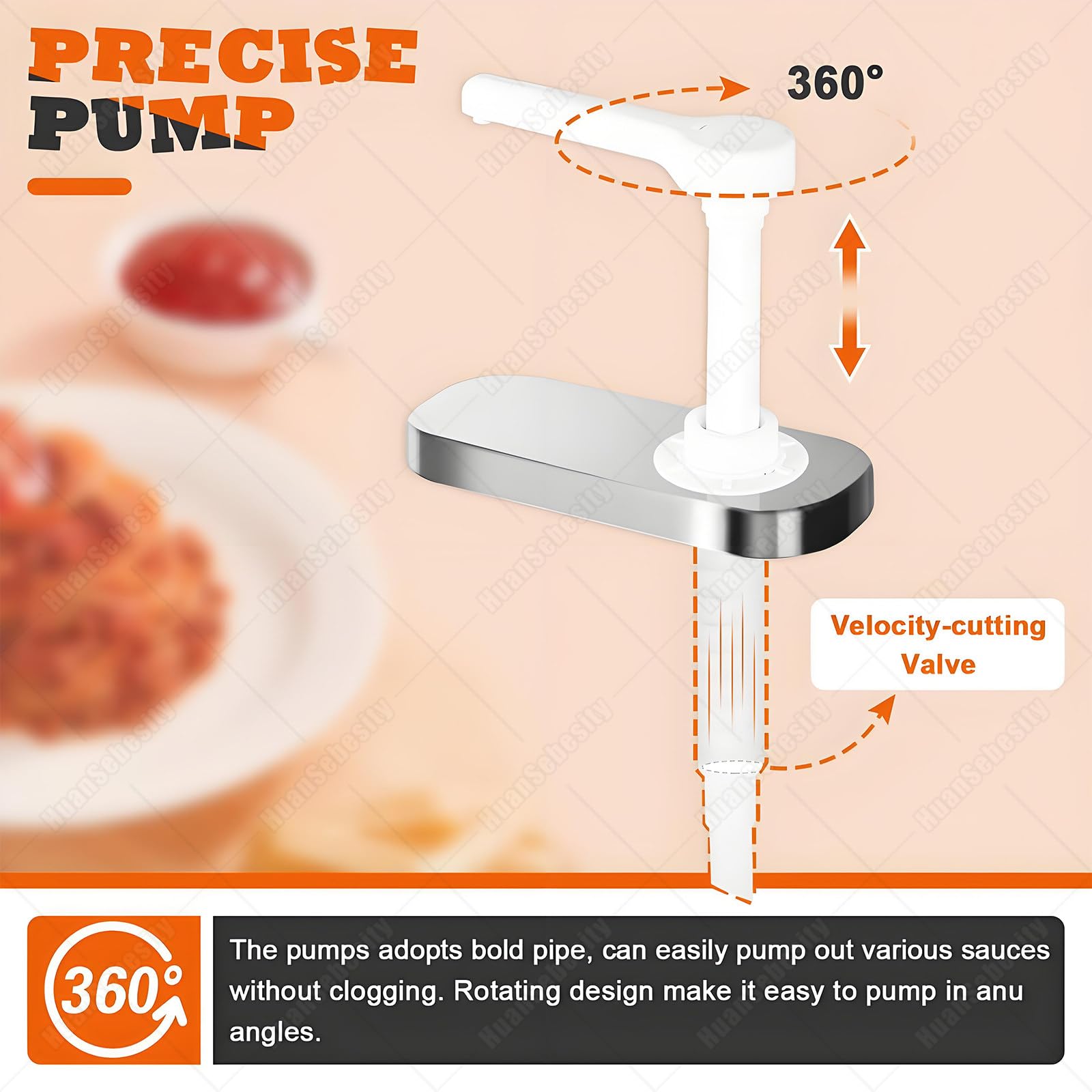 Stazione di Pompaggio per Condimenti in Acciaio Inossidabile,Catering Dispenser per Salse da 2l,Barattolo Rimovibile,per Insalata,Salsa di Soia E Maionese,Olio D'oliva 5 Pompe 4Pumps2L
