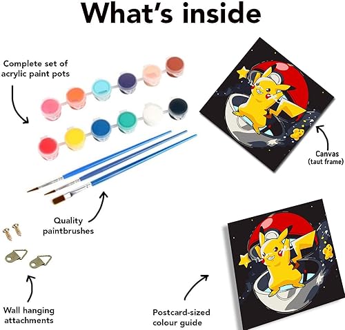 Miniatura 7 de Paquete de 4 pinturas por números para niños de 8 a 12 años con marco, kits de pintura de dibujos animados por números en lienzo para adultos