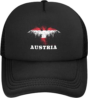 Most Beautiful Eagle Austria Flag Breathable Mesh Baseball Cap Adjustable Dad Hat