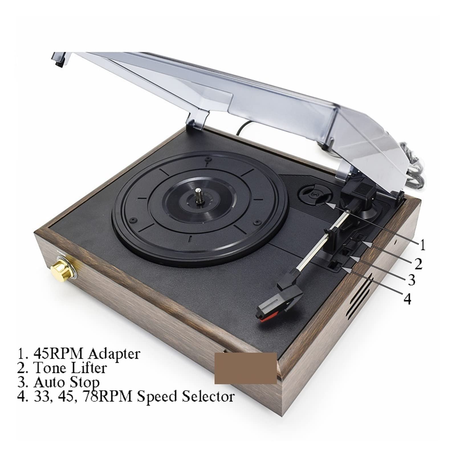 Amazon | 3 スピード クラシック蓄音機蓄音機ベルト駆動ターンテーブル