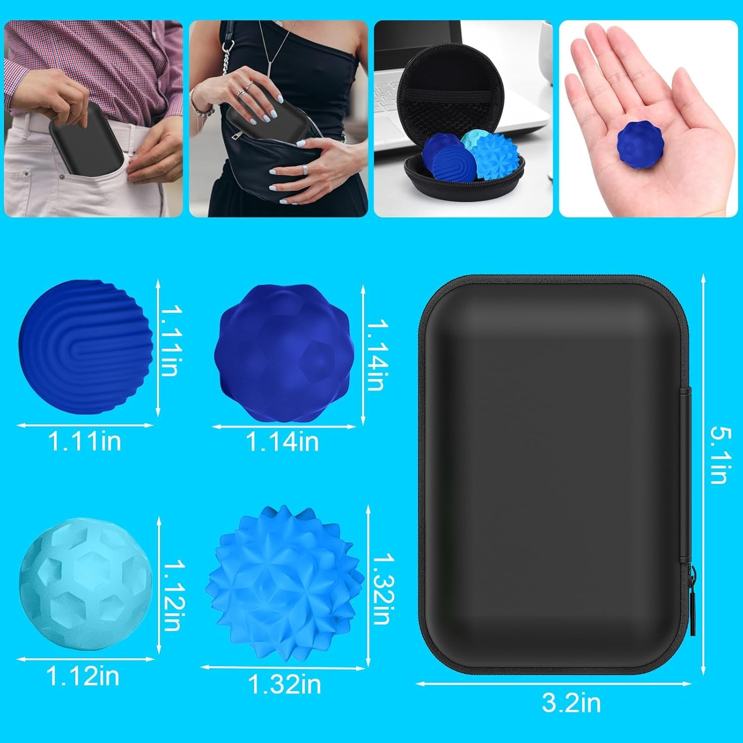 Magnetic Balls Fidget Toys for Adults & Teens,8PCS Bluer Stress Relief Sensory Toys for Autism ADHD Anxiety,Fun Textures Gadgets,Office Desk Toy,Travel Toy,Desk Stress Relief for Boy Kids Teen Gift - Image 2