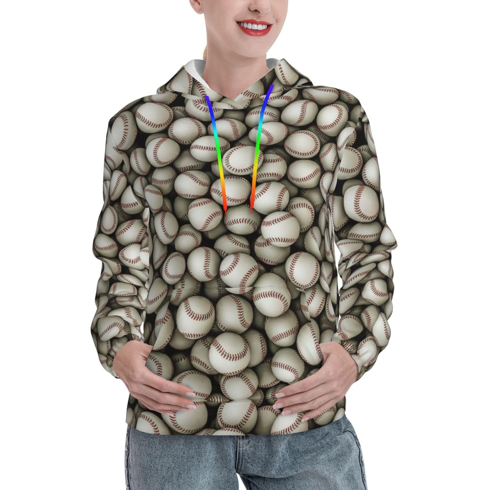 Sweat à capuche imprimé baseball au tissu ultra doux et ajusté - 8
