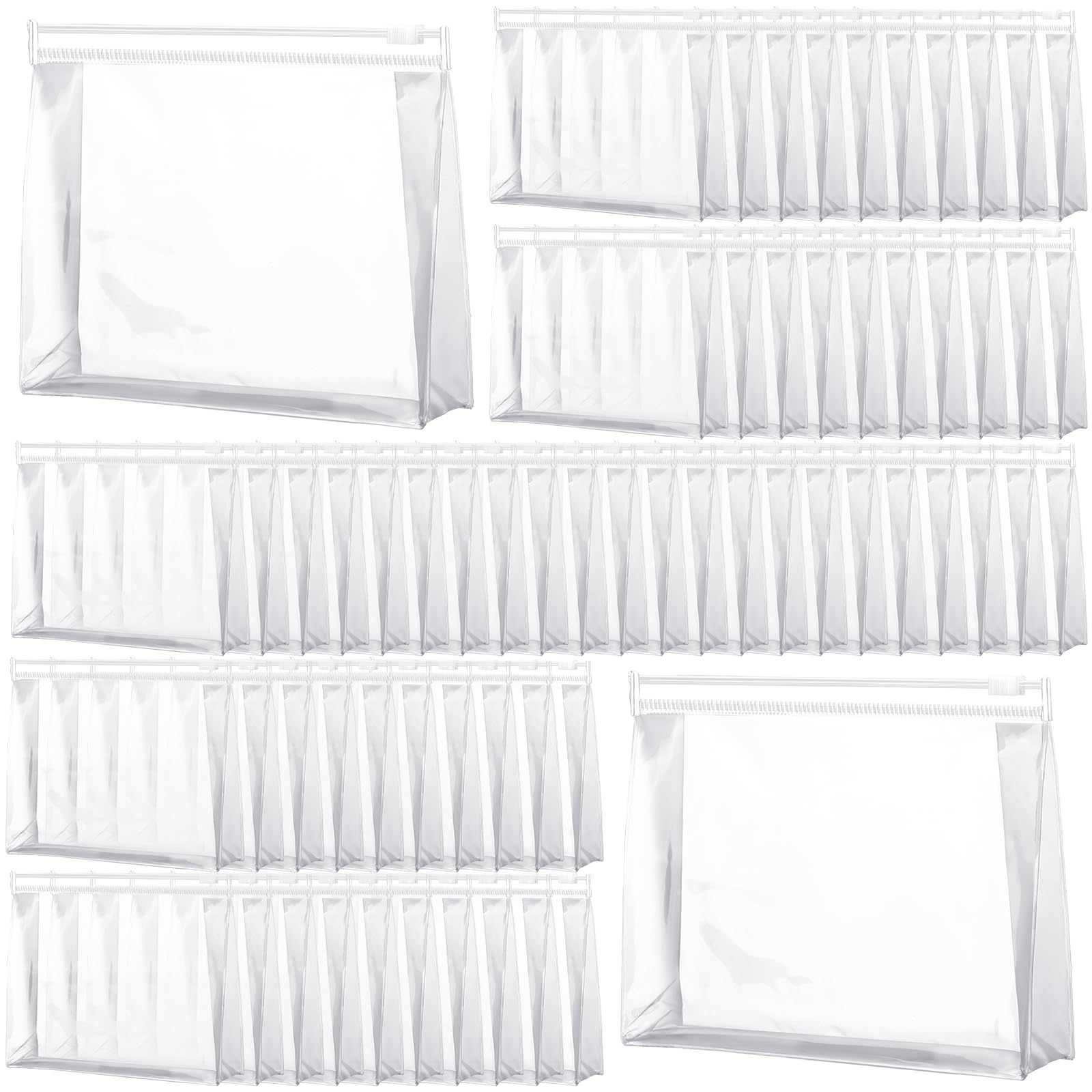 Xuniea 100 Mini Bolsas de Maquillaje Transparentes de PVC, pequeñas Bolsas organizadoras de artículos de tocador de Viaje, Impermeables, de plástico Transparente, con Cremallera, para Mujeres y