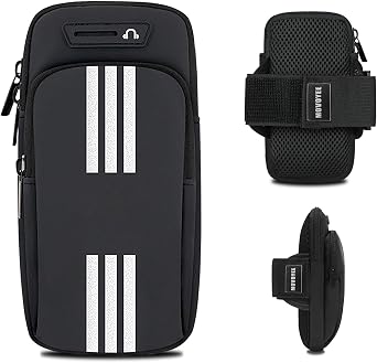 Phone Holder for Running Armband Cell Phone Holder iPhone 17 16 15 14 13 12 11 Pro Max Xs 16e Xr X Plus Galaxy Ultra Note Carrier Bag,Gym Workout Exercise Sports Arm Bands Sleeve Pouch Black