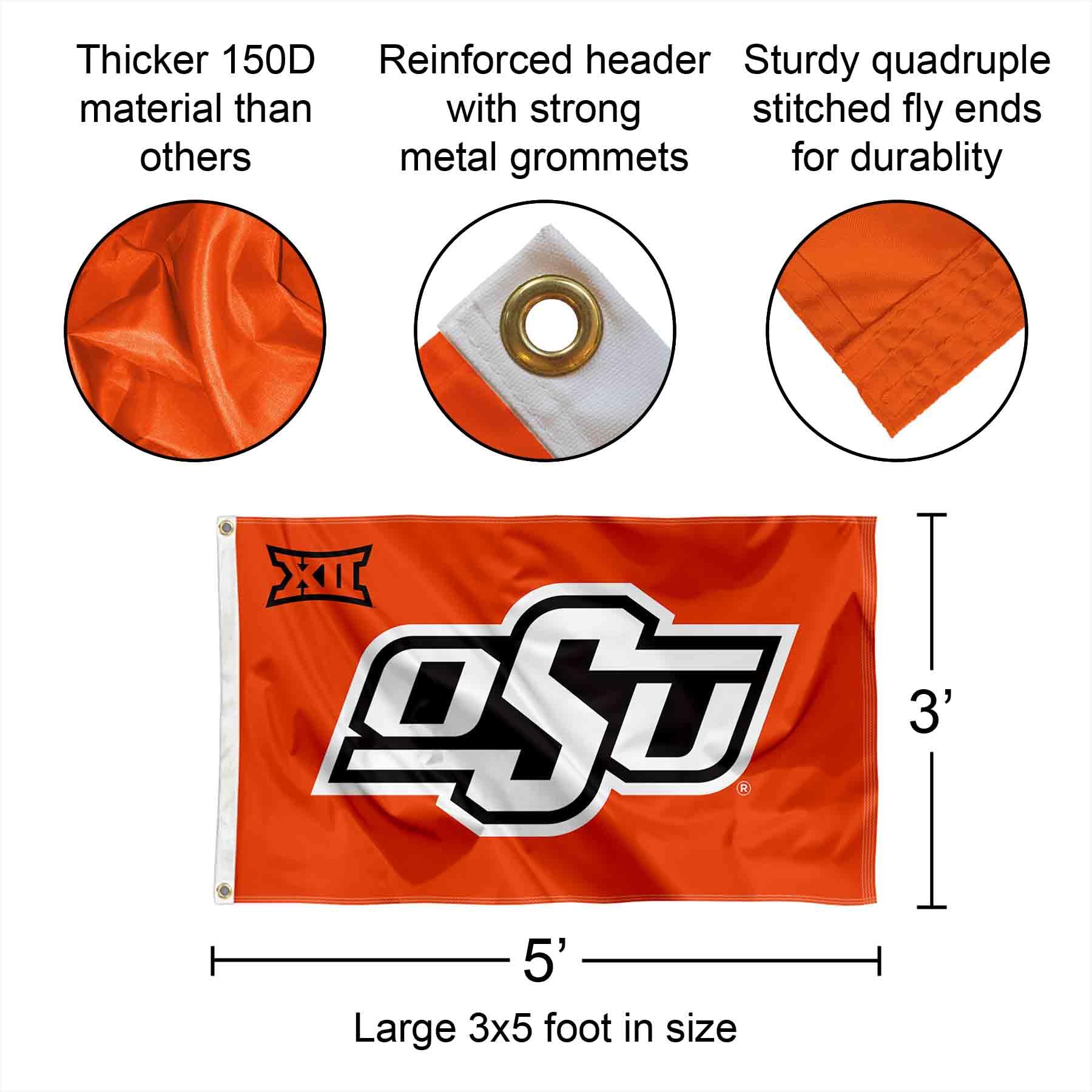 College Flags & Banners Co. OSU Cowboys Big 12 3x5 Flag