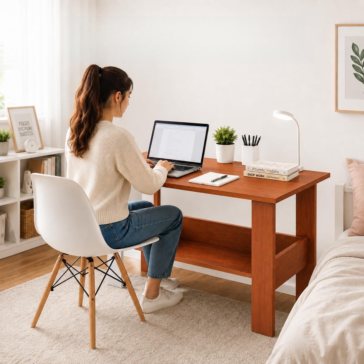 FURLAY Sleek Office Desk and Study Table | 1 Year Warranty | Century Engineered Wood Desk for Adults & Students (Woodland) | DIY (Easy to Assemble)-picture-16