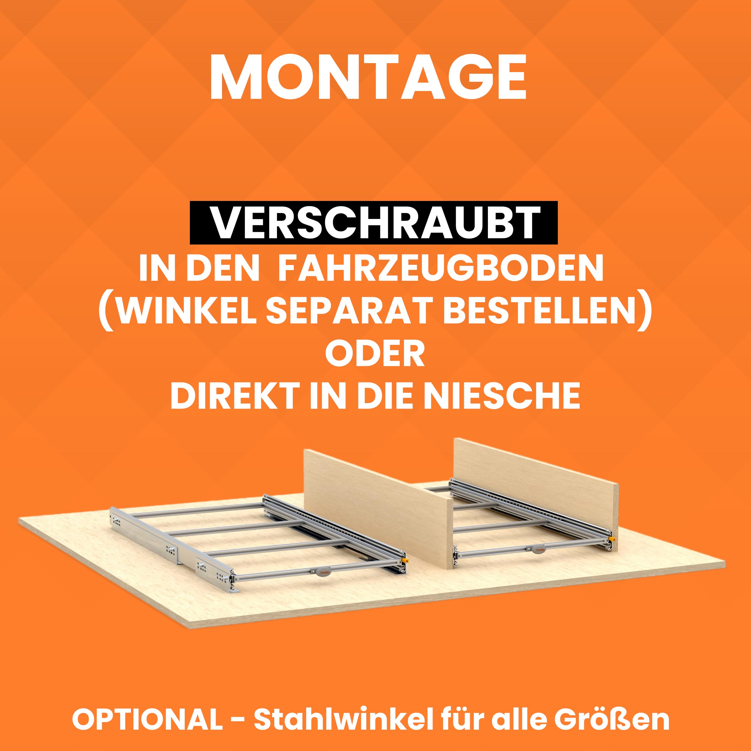 Heckküche-Auszug 120x60 120 kg Vollauszug Stauraum-System für Heckgarage