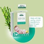 Aleva Naturals Hypoallergenic Bamboo Baby Diapers for Baby, Ultra Soft, Sensitive Skin Friendly, Biodegradable, Disposable - Size 3 (13-24 lbs / 6-11 kgs) Economy Pack- 168 Count