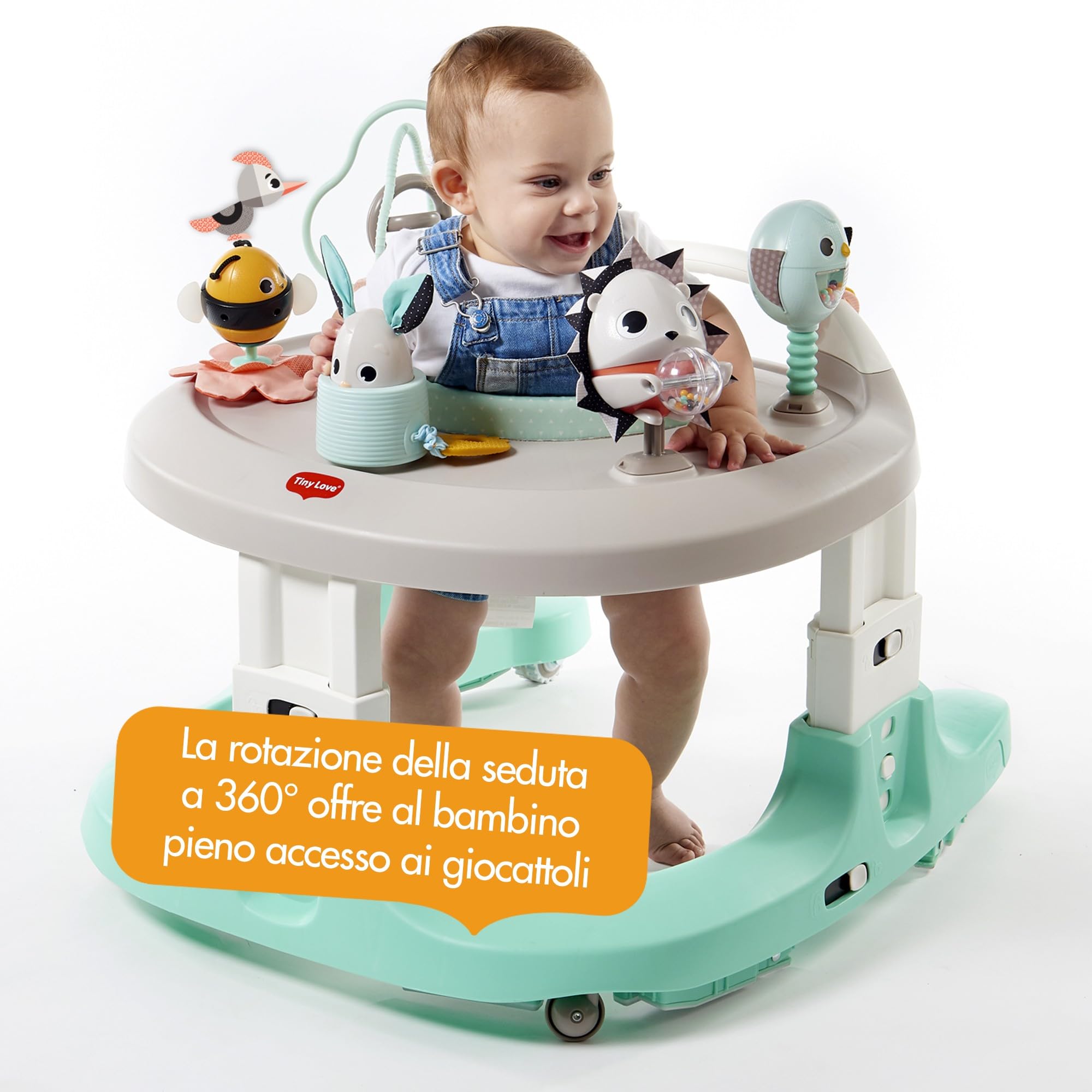Tiny Love Mobilne centrum aktywności Here I Grow 4 w 1 z kolekcji Magiczna kraina od, siedzisko do skakania, chodzik, zabawka do pchania, od 6. miesiąca życia