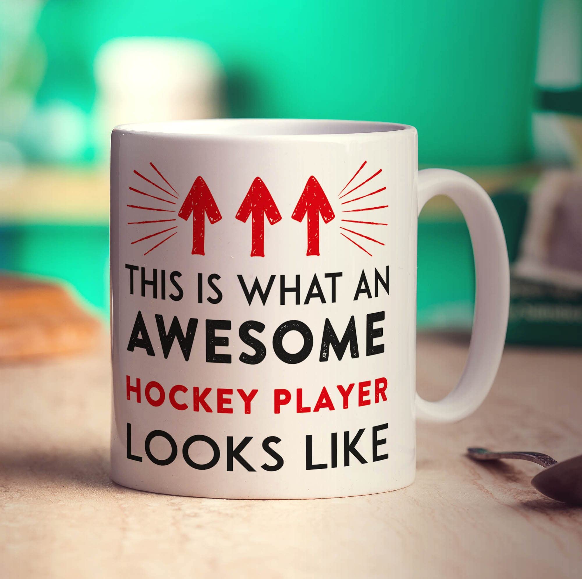 Printster White This Is What An Awesome Hockey Player Looks Like Mug - 11Oz Ceramic Cup