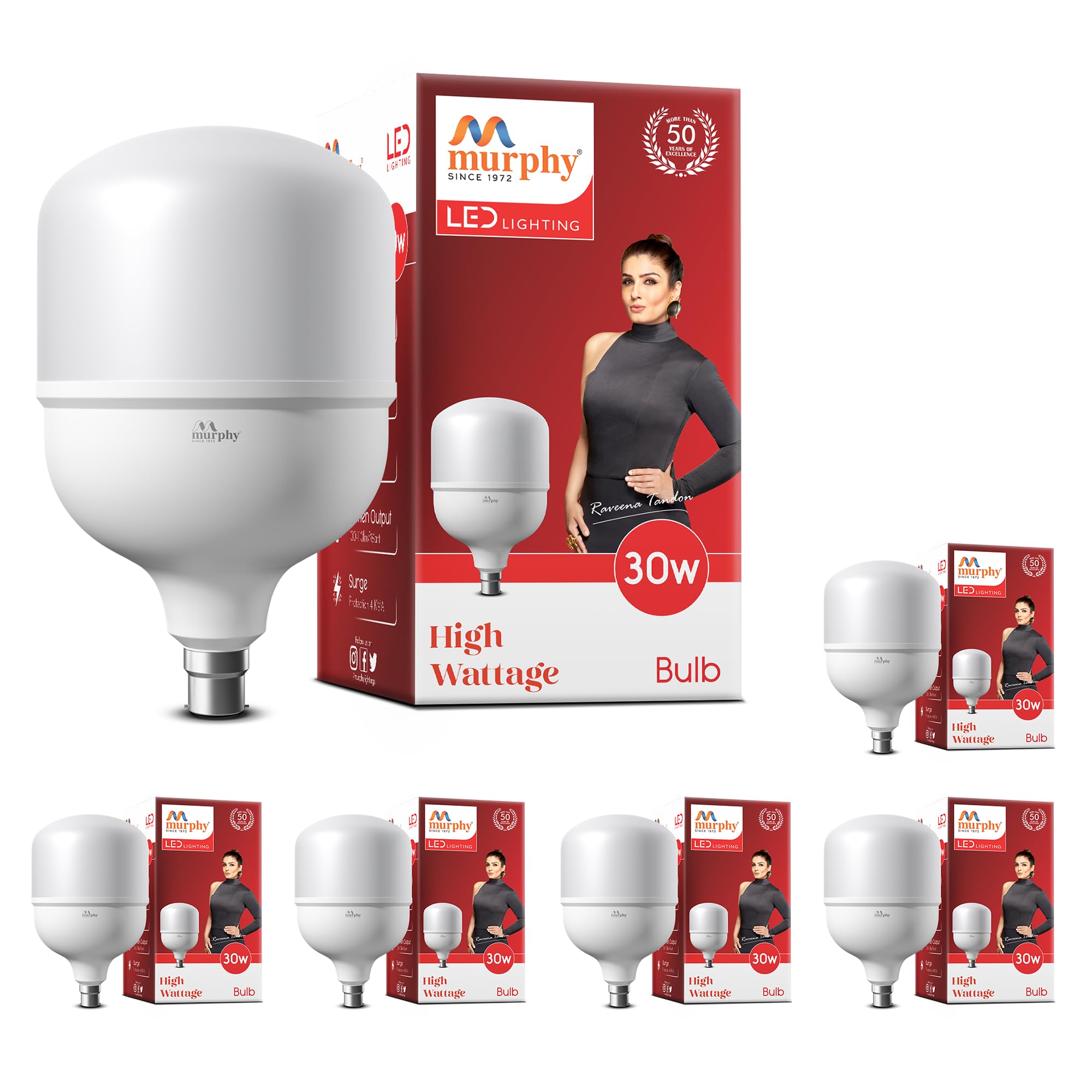 Murphy 30-Watts B22 LED Cool White Bulb, Pack of 6 (B088BDQH8N) Amazon Price History, Amazon Price Tracker