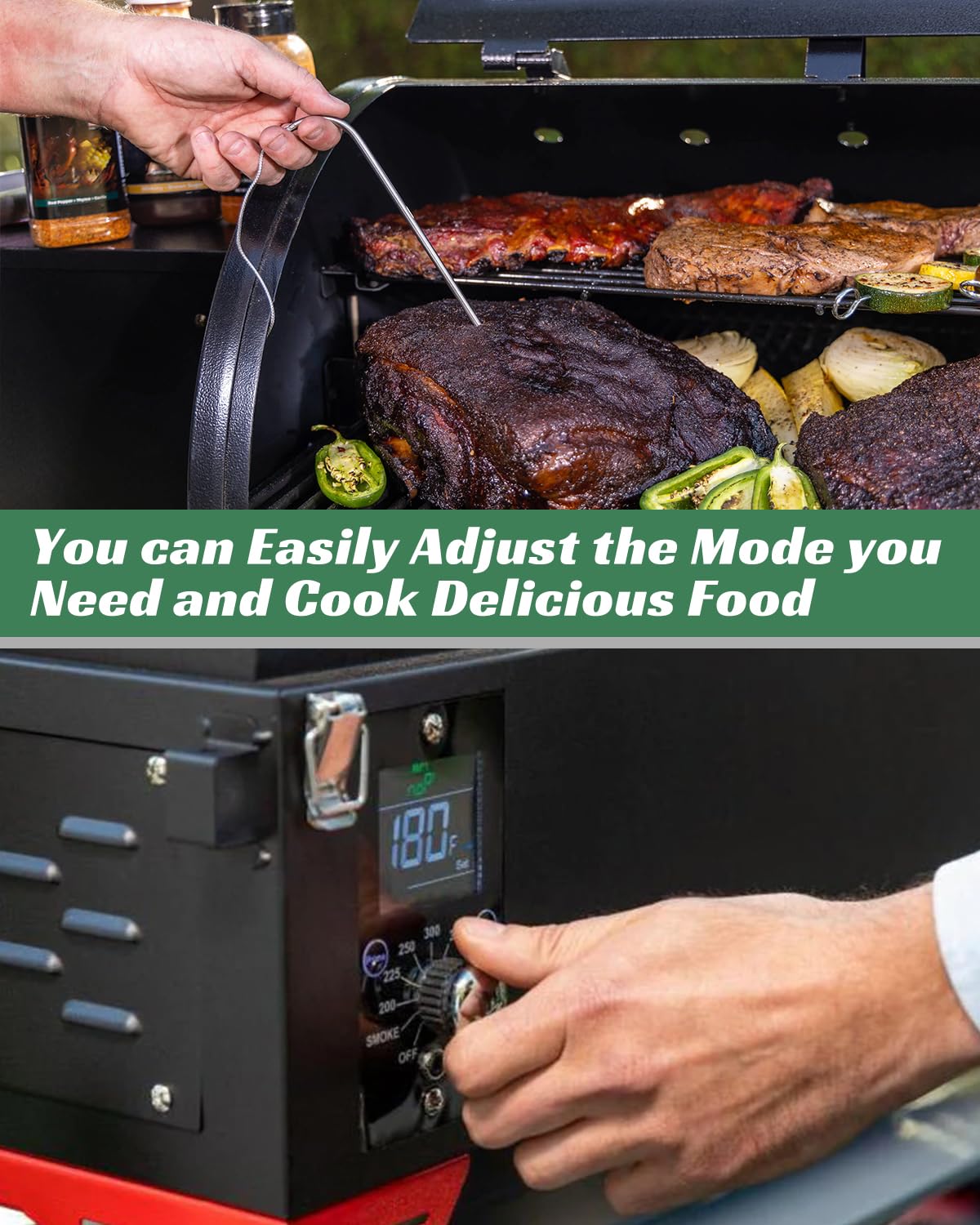 Universal PID Enhanced Grill Temperature Control Panel – Replacement for Pit Boss for Traeger for Z Grills for Asmoke Grills & Smokers Models with 2 Responsive Meat Temperature Probes