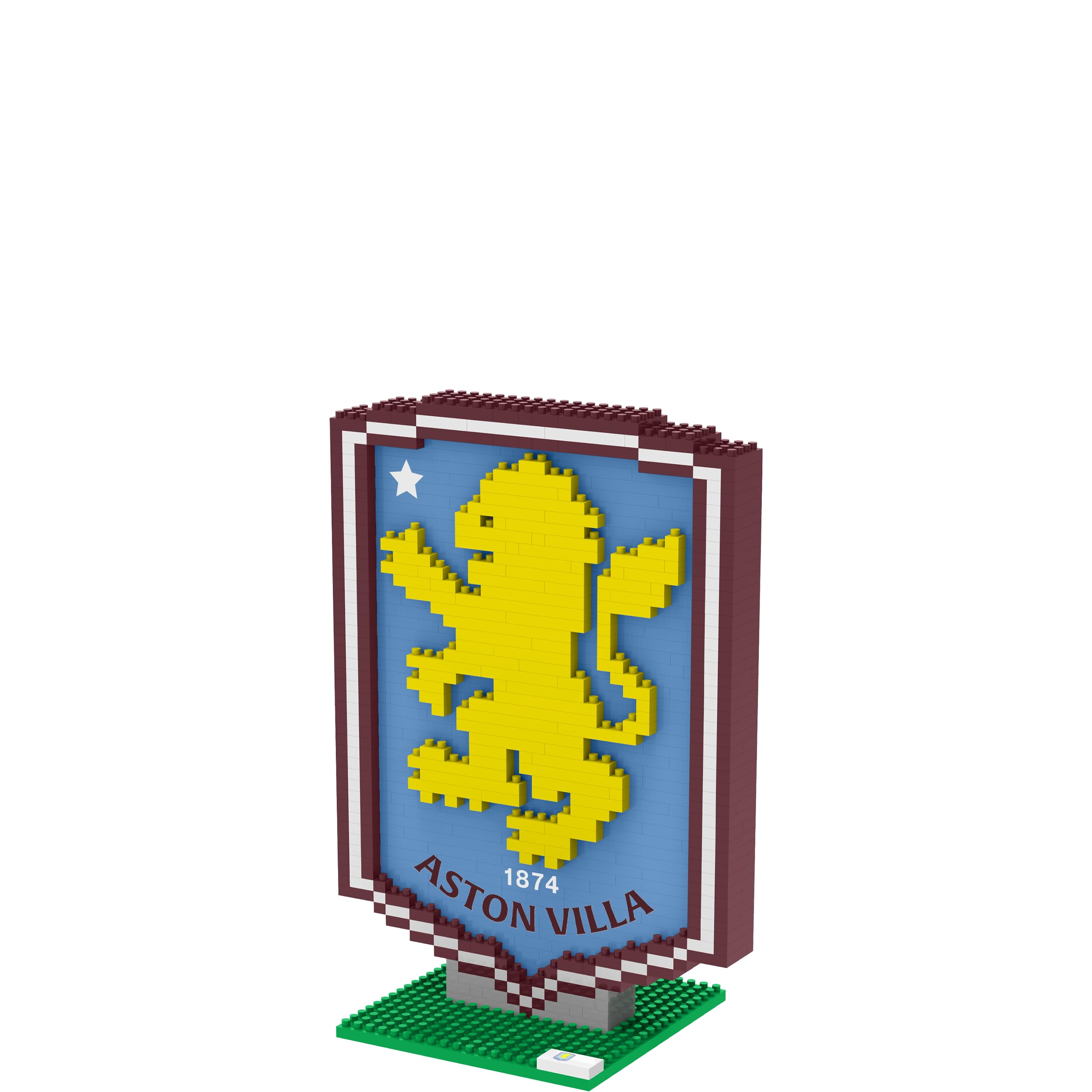 FOCO Officially Licensed Aston Villa FC 3D BRXLZ Football Logo Construction Toy Model