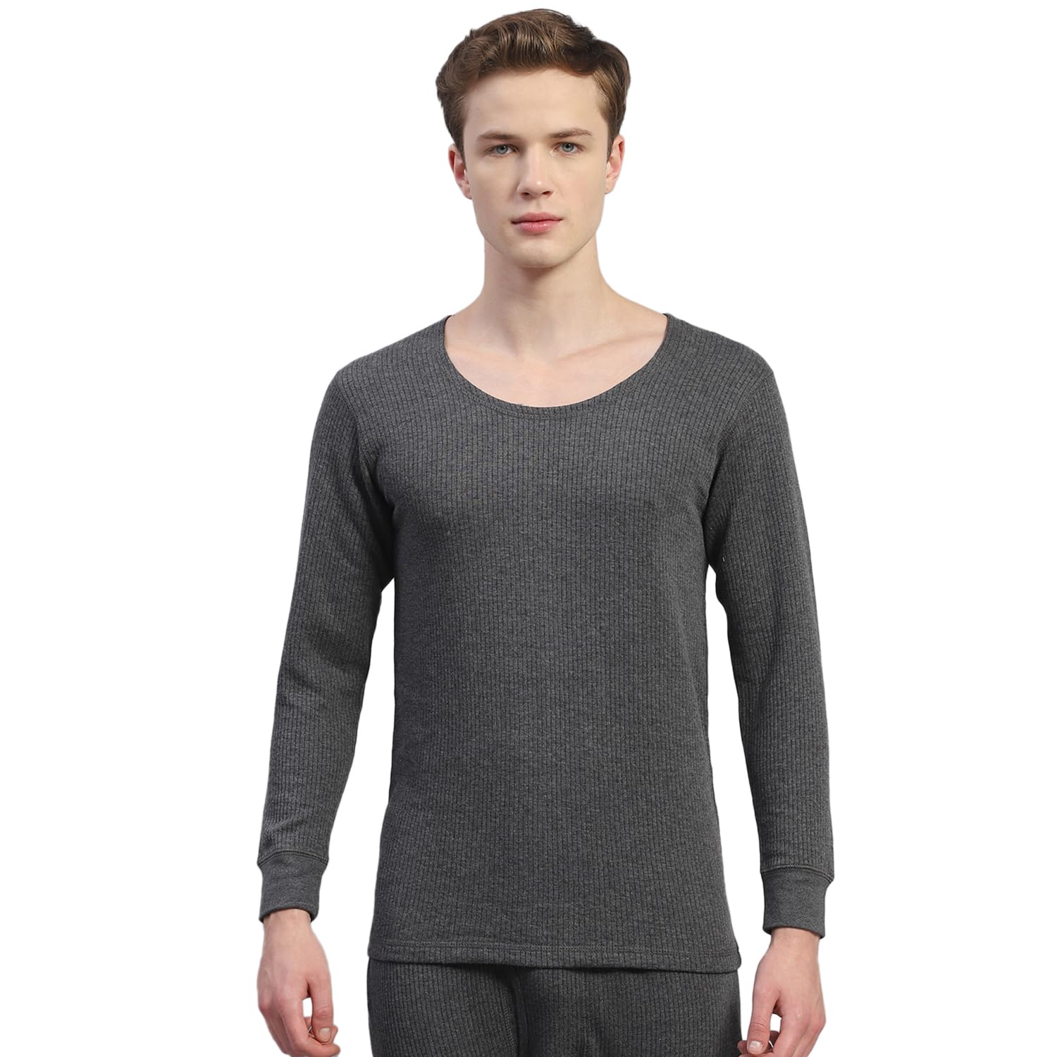 monte carlo Mens Solid Round Neck Full Sleeve Thermal Vest (6240M1CH)-picture-17