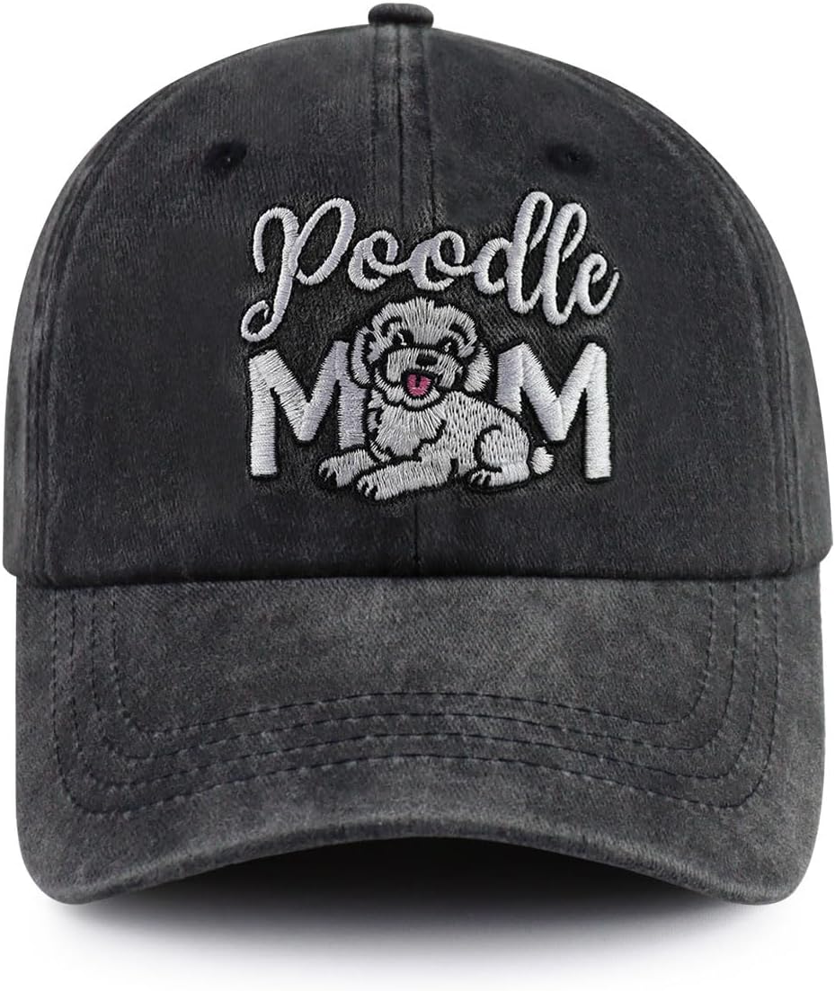 Yorkie Poodle Schnauzer Great Dane Golden Retriever Aussie Dog Mom Hats for Women, Funny Cotton Embroidered Baseball Cap
