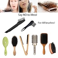 Vista 4 de Fiewmay 2 piezas de herramientas limpiadoras de cepillos de pelo, cerdas de nailon duro, kit de limpieza de cepillo para cepillo para quitar