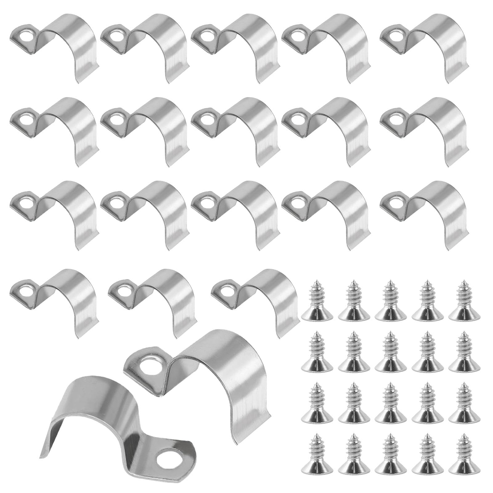 90 Fascette Per Tubi A U In Acciaio Inox 304 - Morsetti Per Fissaggio Tubi Da 8 A 25mm - Foto 5