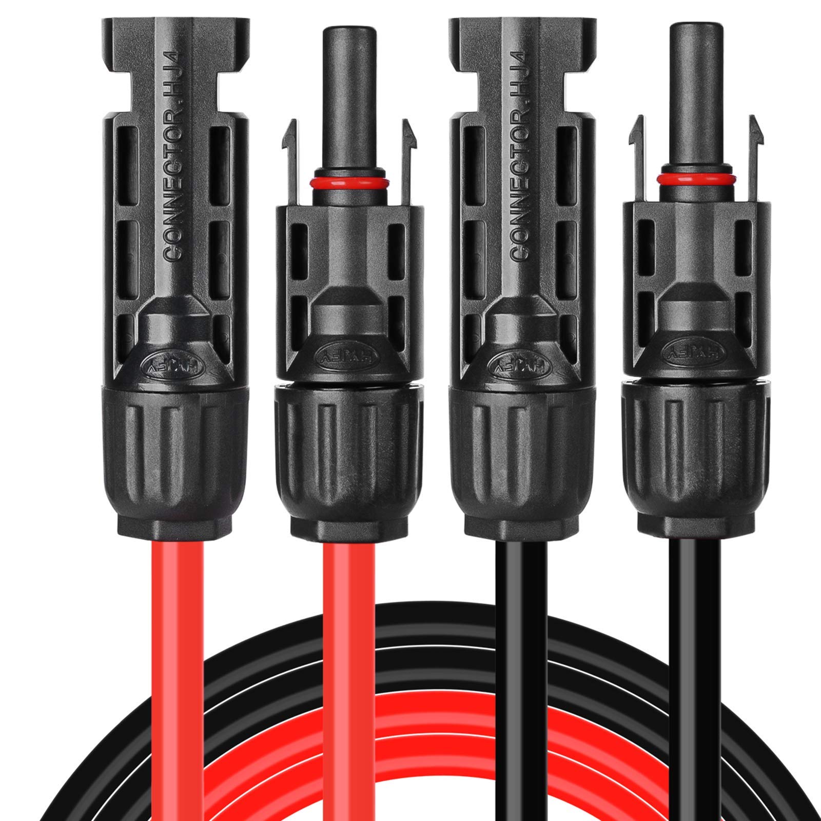 Cavo di prolunga solare da 10 AWG con connettore femmina e maschio con coppia di connettori extra gratuiti Kit adattatore per pannello solare (7,5 m rosso + 1,8 m nero)