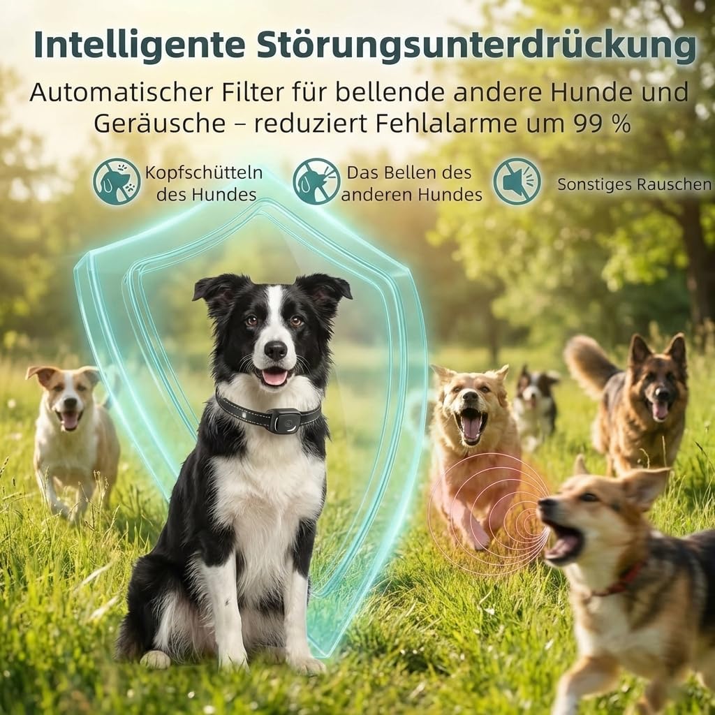 Barkey - Haustierfreundliches Halsband zur Förderung von ruhigem Verhalten - Ideal für Alltag und Reisen, bietet Sicherheit (Schwarz)