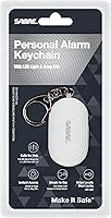 Vista 7 de SABRE Alarma personal 2 en 1 con luz LED, sirena de seguridad personal de 130 dB, gancho a presión para acceso instantáneo, rango de 1,250 pies