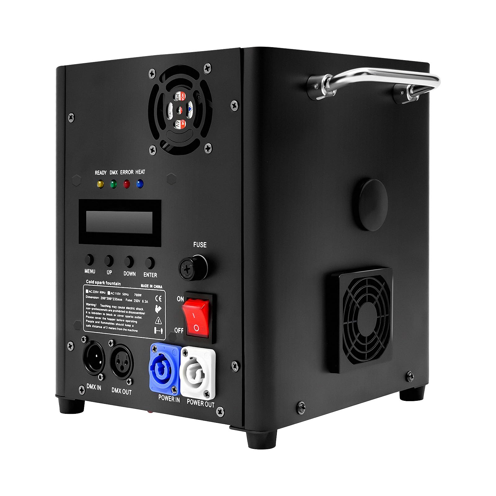 650W Cold Spark Maschine, DMX Sparkular Funkenmaschine, Kaltfeuerwerk Feuerwerksmaschine mit Fernbedienung, Einstellbare Injektionshöhe Spezialeffekt Maschine für Bar, Bühne, Party