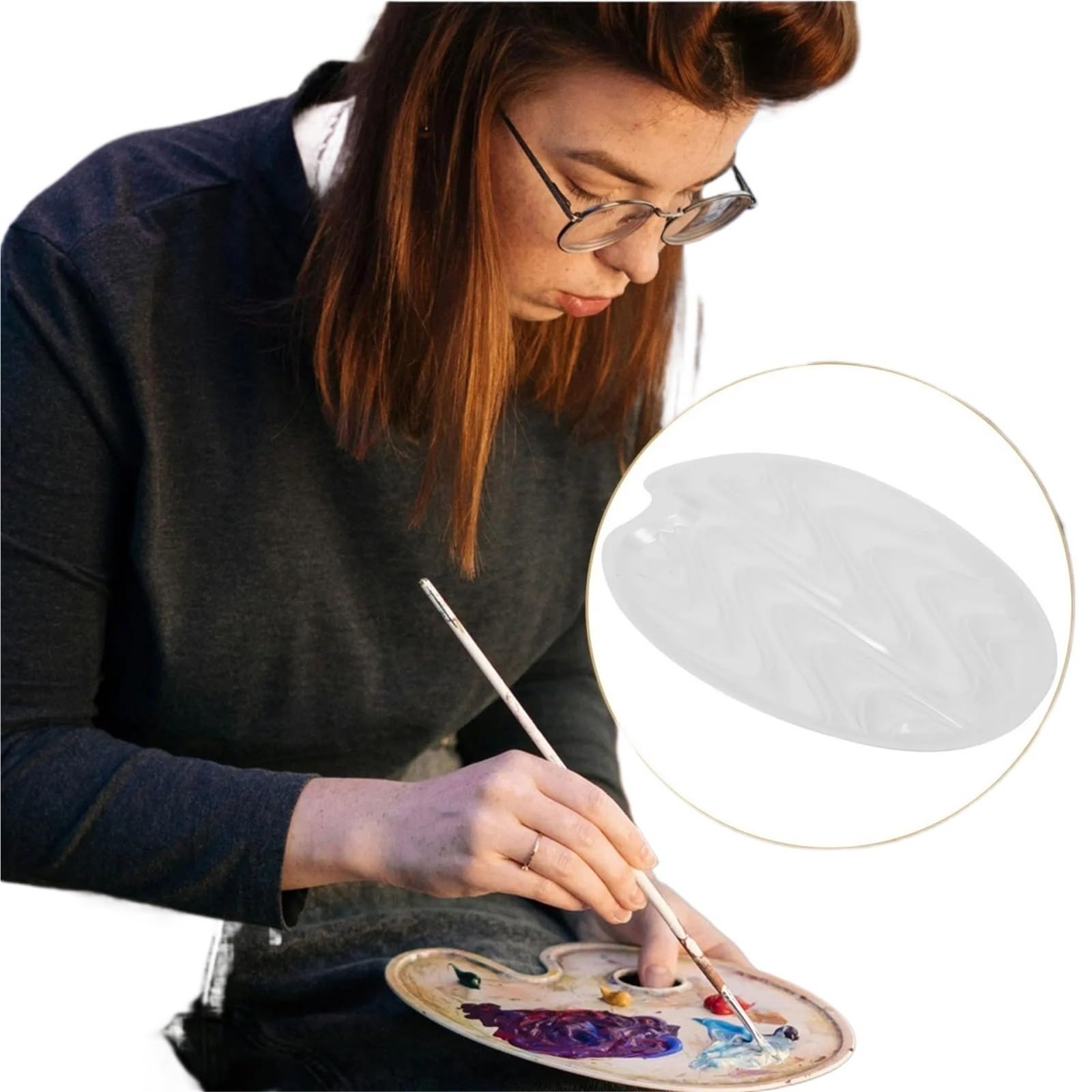 Palette en Plastique Lot de 10 palettes vides for mélanger aquarelles, Gouache, Peinture à l'huile, compactes, légères, Portables et réutilisables pour Le MéLange des Couleurs