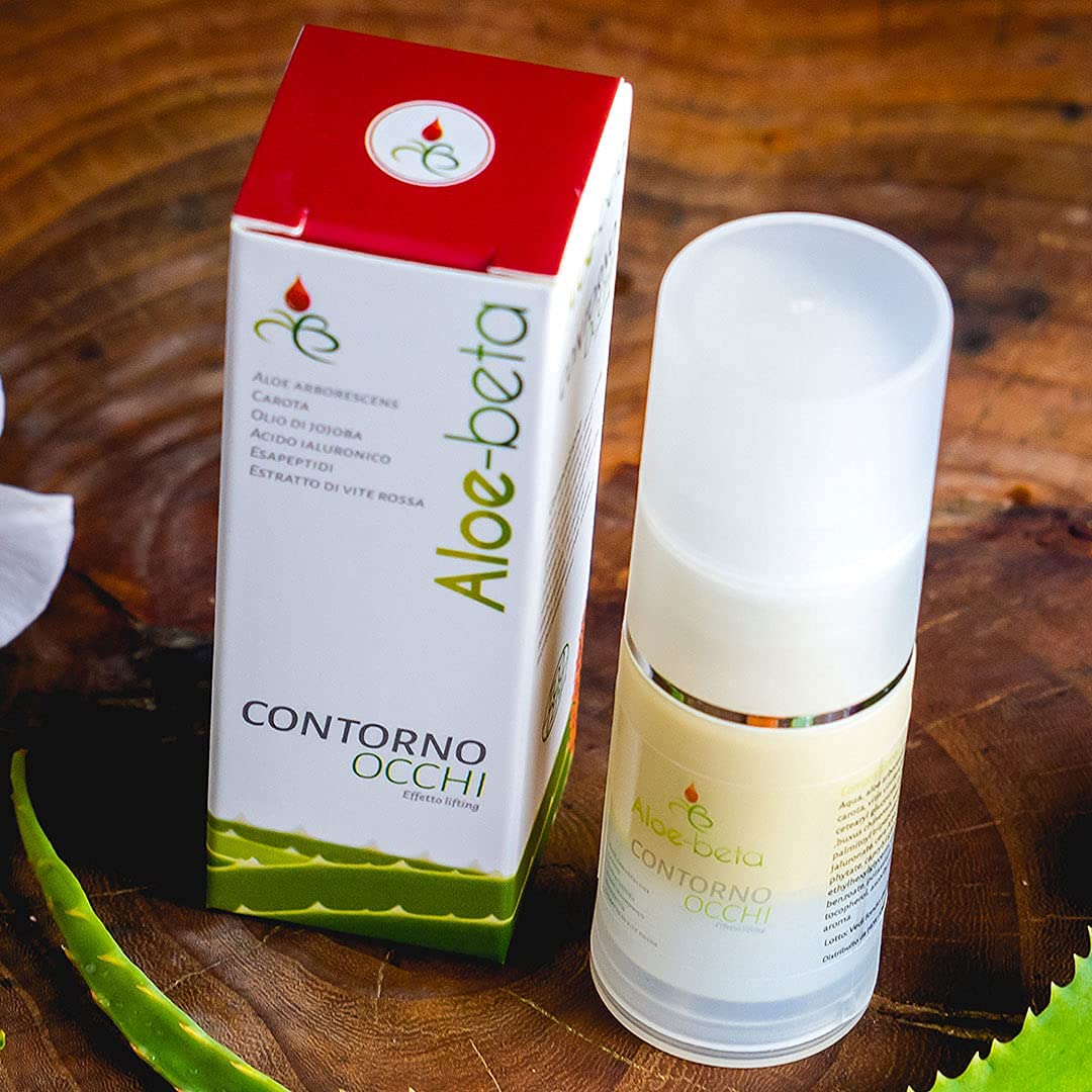 Crema Contorno Occhi BIO con Aloe Arborescens - ANTIRUGHE BORSE e OCCHIAIE - Vitamine E, Oli Vegetali e Acido Ialuronico - 15ml (Quantità 2 Unità)